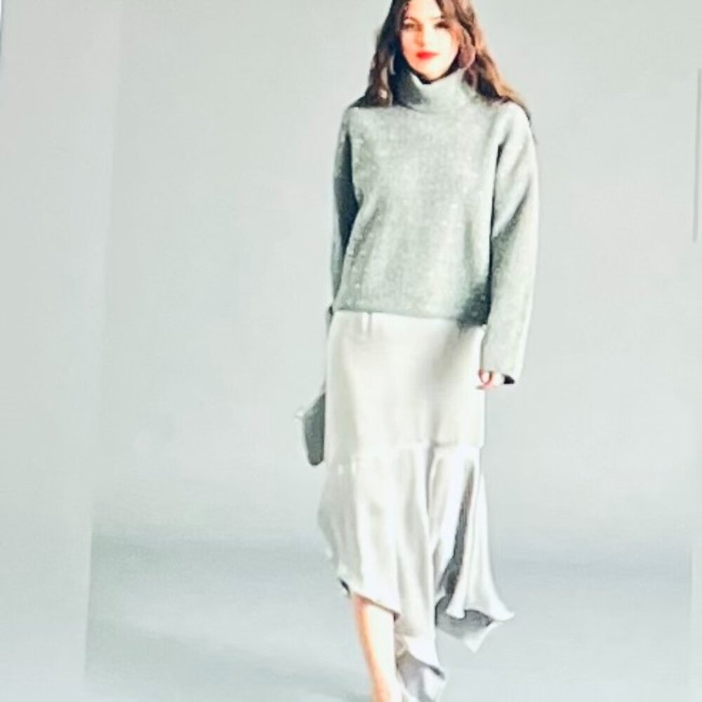 Steve Madden Lucille Midi Skirt in Ash Grey (S) New With Tag